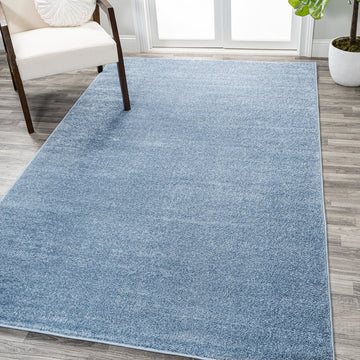 Haze Solid Low-pile Area Rug Classic Blue